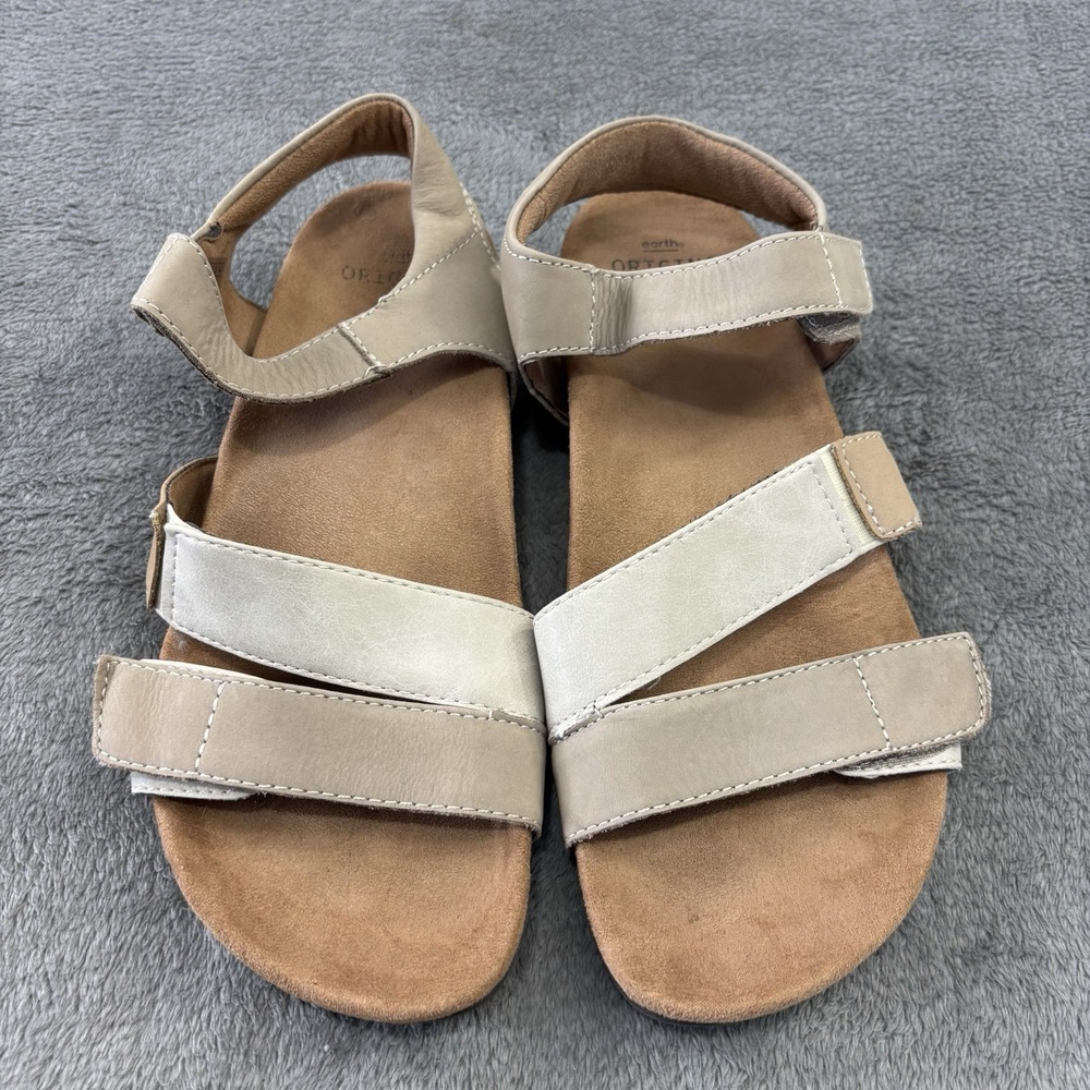 Earth Origins Sandals Womens 8.5 Orlene Casual Adjustable Nubuck Hook Loop Strap